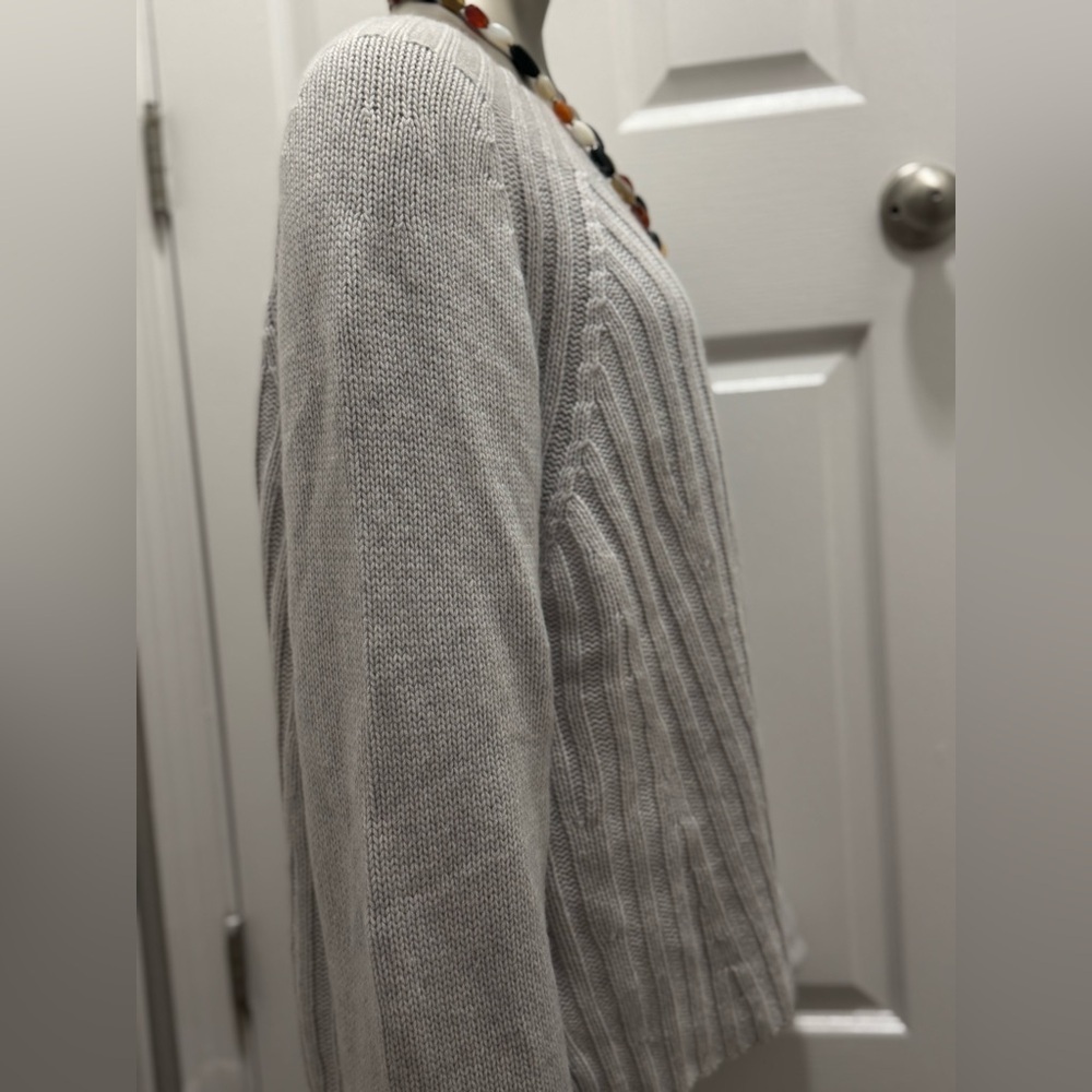Vince Women’s Wool Cashmere Ribbed Knit Sweater Gray Size M - Picture 3 of 9